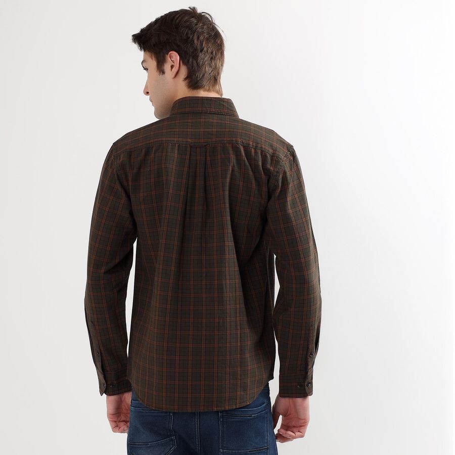 Men's 100% Cotton Casual Shirt, Olive, large image number null