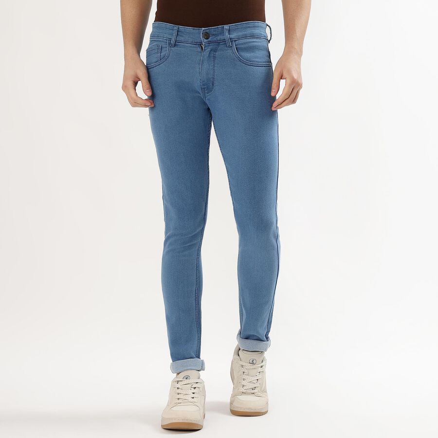 Men's Light Blue Skinny Fit Jeans, Light Blue, large image number null