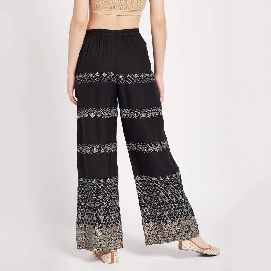 Printed Palazzo, काला, large image number null