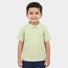 Boys Mint Green Cotton Polo Neck Casual T-Shirt, हल्का हरा, small
