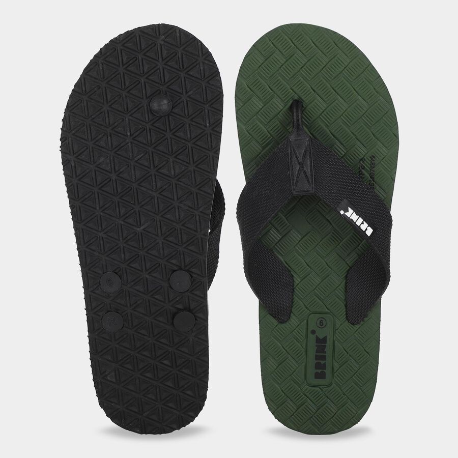 Men's Green Flip-Flops Slippers, हरा, large