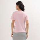 Ladies' Light Pink Round Neck Panda Print T-Shirt, Pink, small image number null