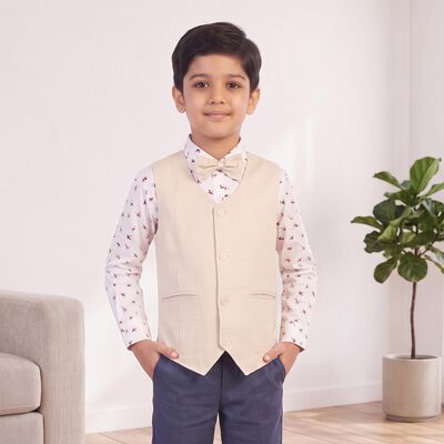 Boys Pink Cotton Collar Neck Shirt