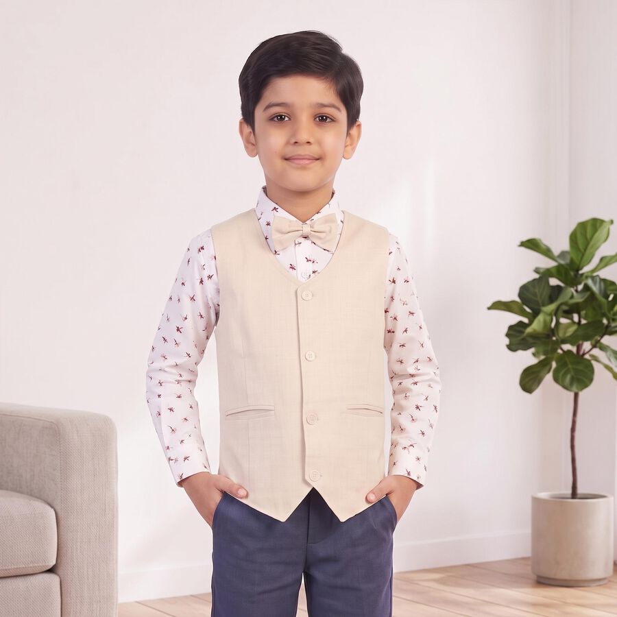 Boys Pink Cotton Collar Neck Shirt, Pink, large