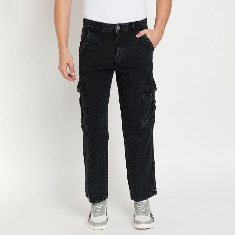 Men's 100% Cotton Jeans, Black, large image number null