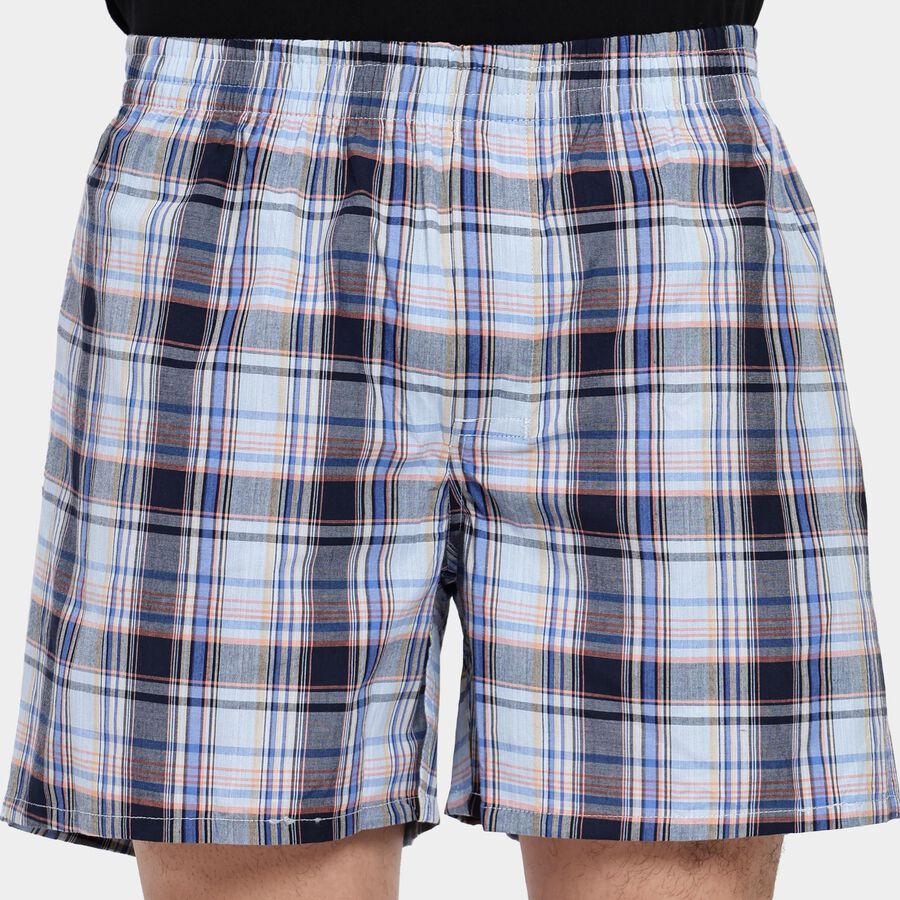 Men's 100% Cotton Boxers, Light Blue, large