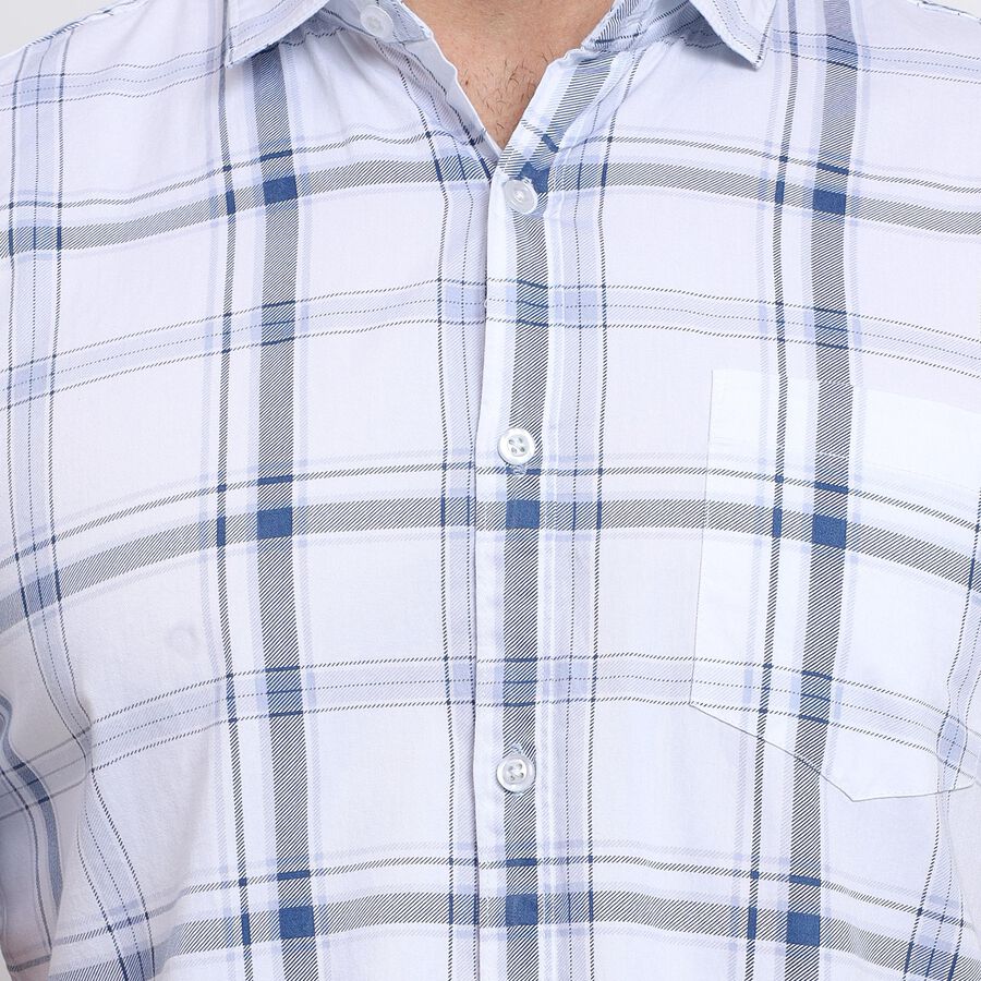 Men's 100% Cotton Casual Shirt, सफ़ेद, large