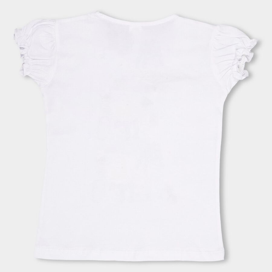 Girls' 100% Cotton T-Shirt , White, large image number null
