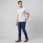 Men's Grey Round Neck Casual T-Shirt, हल्का ग्रे, small