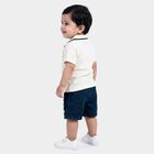 Infants' Cream Polo Neck Graphic Print Baba Suit, Off White, small