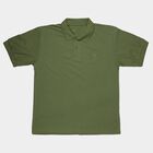 Boys Olive Round Neck Casual Half Sleeve T-Shirt, Olive, small