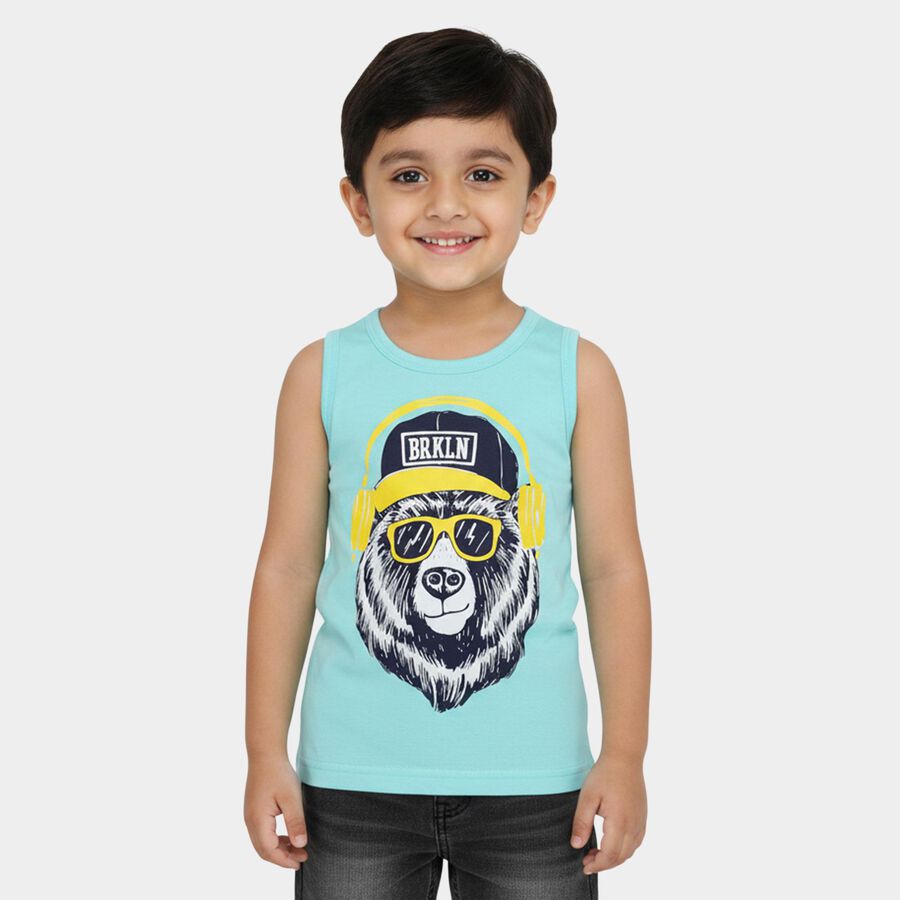 Boys' T-Shirt, एक्वा, large