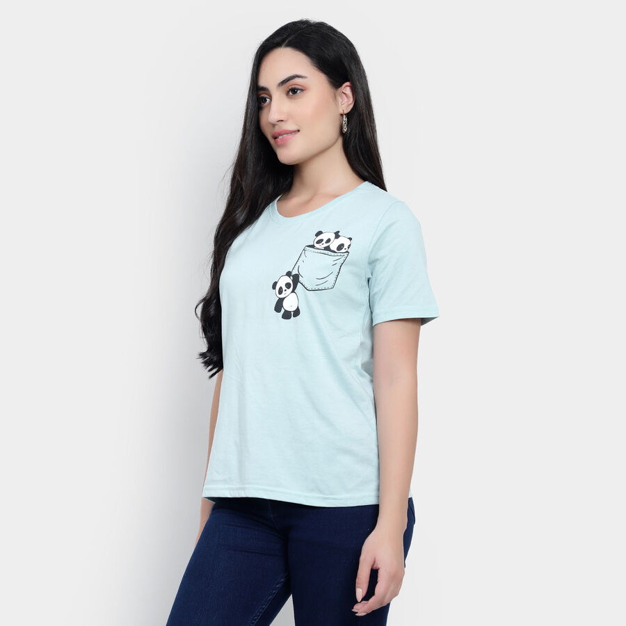 Round Neck T-Shirt, हल्का हरा, large image number null