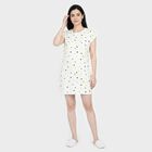 Women's White Round Neck T-Shirt Style Nighty, White, small