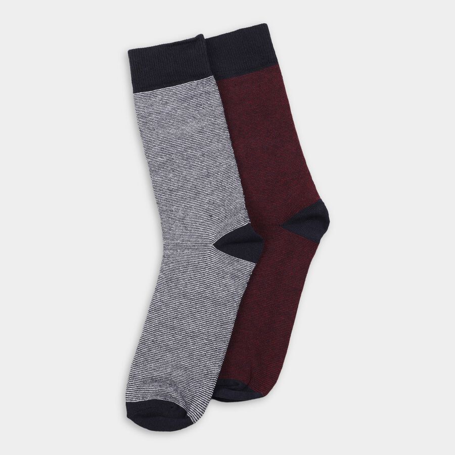 Men's Socks (Pack of 2), Maroon, large
