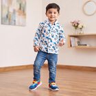 Boys' White Cotton Spread Collar Casual Shirt, सफ़ेद, small