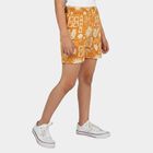 Girls' Yellow Regular Fit Solid Shorts, पीला, small
