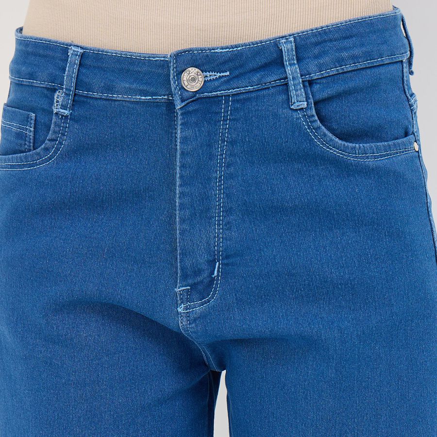 Women's Classic Blue Slim Fit Jeans, मध्यम नीला, large