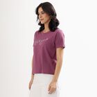 Women's Muted Purple Round Neck T-Shirt, Pink, small image number null