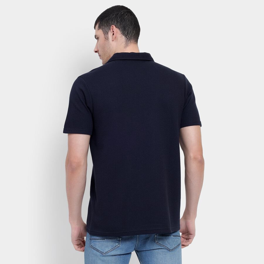 Men's Casual Shirt , Navy Blue, large