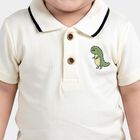 Infants' Cream Polo Neck Graphic Print Baba Suit, Off White, small