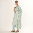 Women's Light Aqua Blue Printed Ethnic Set, एक्वा, small image number null