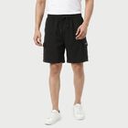 Men's Black Regular Fit Cargo Bermuda Shorts, Black, small
