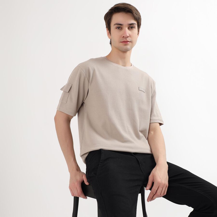 Men's Half Sleeves T-Shirt, Beige, large image number null