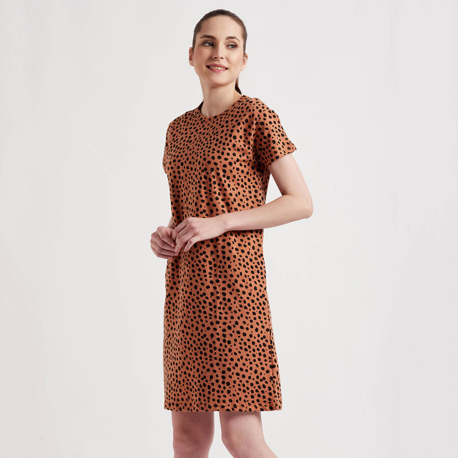 All Over Print Nighty, Brown, large image number null
