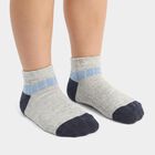 Boys' Ankle Length Pack of 2 Socks ( Grey, Blue ), Light Blue, small