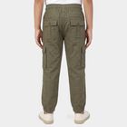 Boys' Olive Green Regular Fit Cargo Trousers, Olive, small