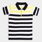 Boys Cotton Stripes T-Shirt, पीला, small image number null