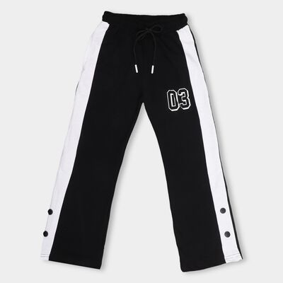 Boys' Black And White Regular Fit Contrast Panel Pyjama