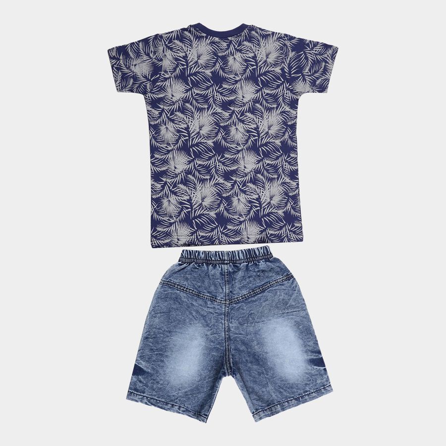 Boys Cotton Baba Suit, Navy Blue, large image number null