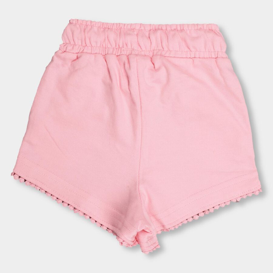 Girls' Light Pink Pull-Up Shorts, हल्का गुलाबी, large image number null