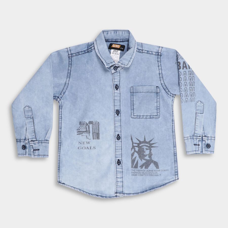 Boys' Casual Shirt , हल्का नीला, large image number null