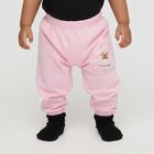 Infants Soft Pink Elastic Waist Printed Cotton Pyjama, हल्का गुलाबी, small image number null