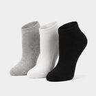 Men's Ankle Length Pack of 3 Socks ( Grey, White, Black ), काला, small