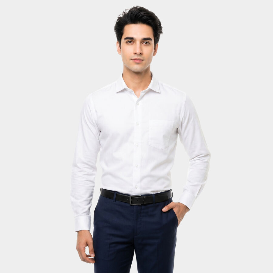 Men's White Formal Shirt, सफ़ेद, large