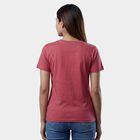 Women's Purple Round Neck Casual T-Shirt, Purple, small