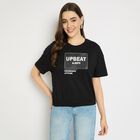 Ladies' 100% Cotton Crop  Top, काला, small image number null