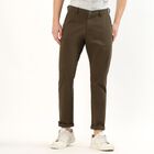 Men's 100% Cotton Slim Fit Casual Trousers, Olive, small