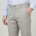 Men's Beige Slim Fit Flat-Front Casual Trousers, Beige, small