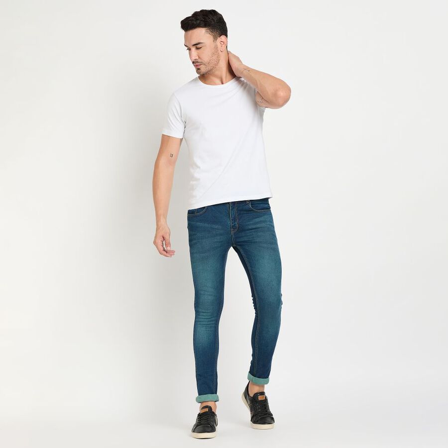Men's Skinny Jeans, Dark Blue, large image number null