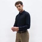 Men's Jet Black Cotton Spread Collar Formal Shirt, काला, small image number null