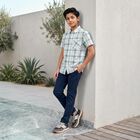 Boys White Cotton Casual Shirt, Off White, small