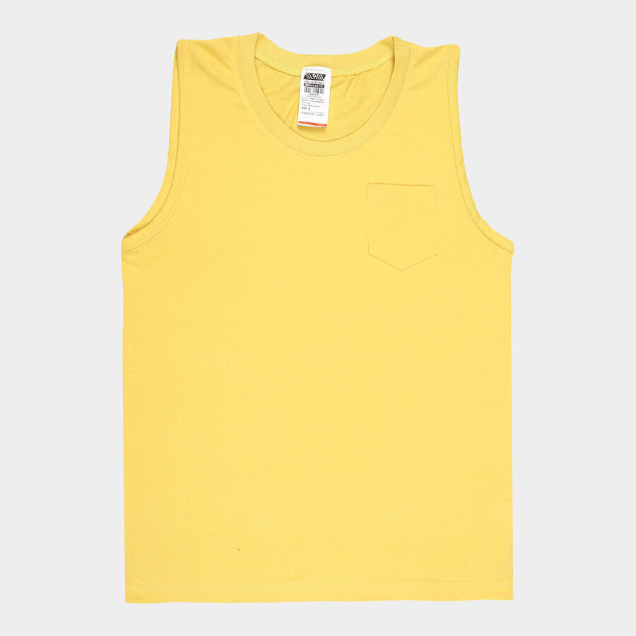 Boys Solid T-Shirt, मस्टर्ड, large image number null
