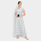 Printed Nighty, White, small image number null