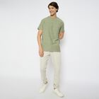 Men's 100% Cotton Round Neck Half Sleeves T-Shirt , हल्का हरा, small