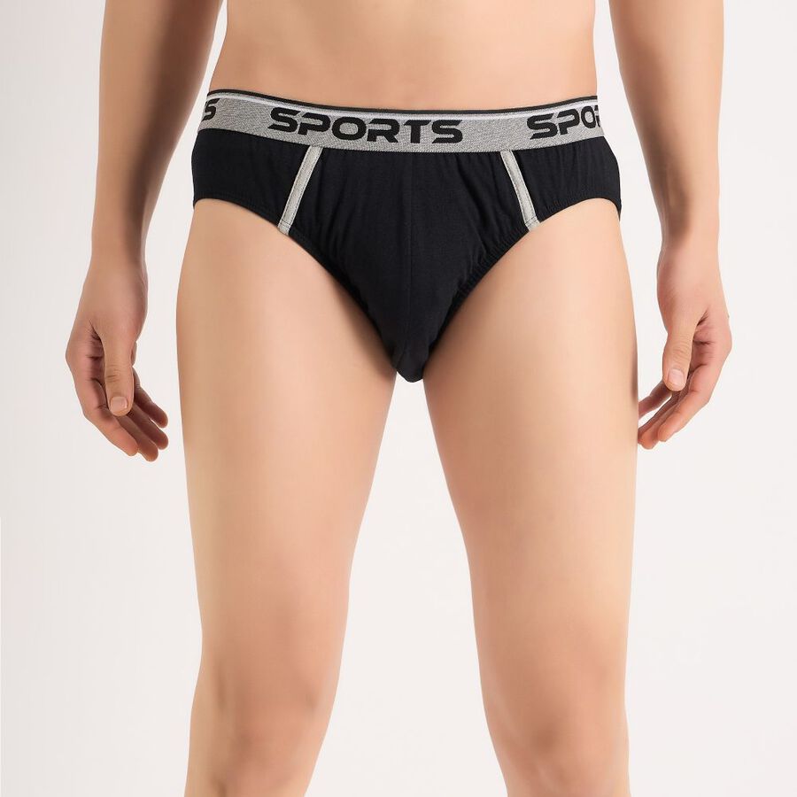 Men's Cotton Brief, Black, large image number null